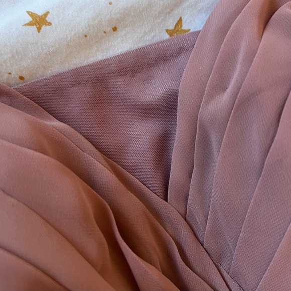 AZAZIE CHANEL Dress Dusty Rose Chiffon Floor Length Gown Prom Bridesmaid - Picture 9 of 10